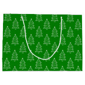 Kerstboom Groene Achtergrond Grote Gift Bag Groot Cadeauzakje (Achterkant)
