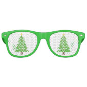 Kerstboom groene feesttinten retro zonnebril (Voorkant)