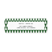 Kerstboom groene moderne feestdag, eenvoudig stijl etiket (Voorkant)