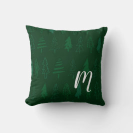 Kerstboom - Groene Monogram Kussen