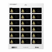 Kerstboom Groene takken & Bes Nieuw Adres Etiket (Full Sheet)