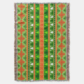 KERSTBOOM GROENE WITTE RODE ORNAMENTEN DEKEN (Voorkant Verticaal)