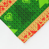 KERSTBOOM GROENE WITTE RODE ORNAMENTEN FLEECE DEKEN (Hoek)