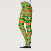 KERSTBOOM GROENE WITTE RODE ORNAMENTEN LEGGINGS (Links)