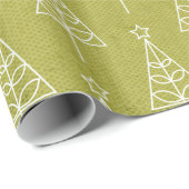 Kerstboom Groene XMAS Print Wrapping Papier (Rol Hoek)