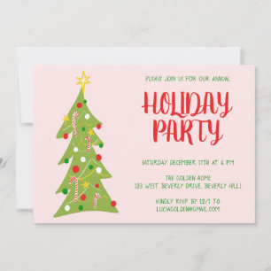 Kerstboom Hand Getrokken Vakantie Partij CUSTOM Kaart