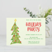 Kerstboom Hand Getrokken Vakantie Partij CUSTOM Kaart (Staand voorkant)