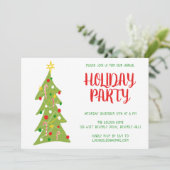 Kerstboom Hand Getrokken Vakantie Partij CUSTOM Kaart (Staand voorkant)