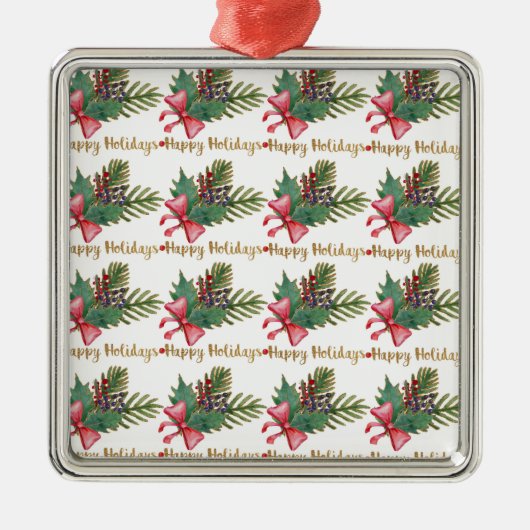 Kerstboom Handafdruk Kunst Metalen Ornament (Voorkant)
