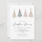 Kerstboom handgetekend Kerstvakantie diner Kerstmi Kaart (Voorkant)
