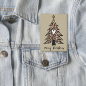 Kerstboom Hart Luipaard Cadeau Kerst Vakantie Button (Insitu)