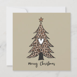 Kerstboom Hart Luipaard Cadeau Kerst Vakantie Feestdagenkaart