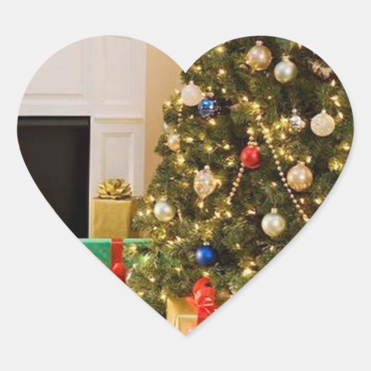 kerstboom hart sticker (Voorkant)