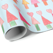 Kerstboom Hartjes Inpakpapier (Rol Hoek)