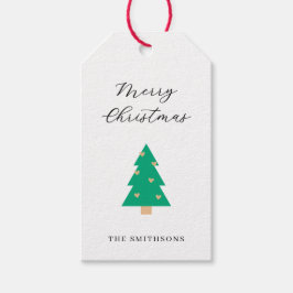 Kerstboom Hartjes Vakantie Cadeaulabel
