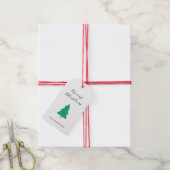 Kerstboom Hartjes Vakantie Cadeaulabel (Met Touw)