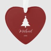 Kerstboom Hartvormige Mark Ornament (achterkant)