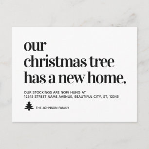Kerstboom heeft nieuwe Home Address Holiday Moveme Aankondigingskaart