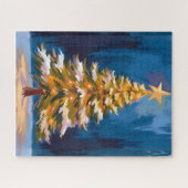 Kerstboom Helder Ster Waterverf Legpuzzel (Horizontaal)