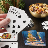 Kerstboom Helder Ster Waterverf Pokerkaarten (Insitu)