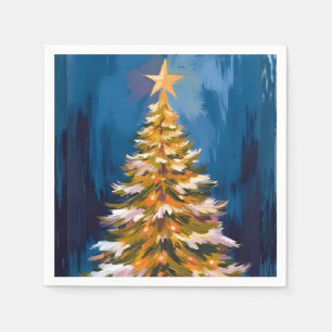Kerstboom Helder Ster Waterverf Servet