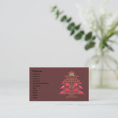 Kerstboom - herfstbladeren visitekaartje (Staand voorkant)