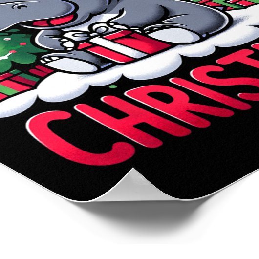 Kerstboom Hippopotamus Xmas Hippo Lover Team Poster (Hoek)