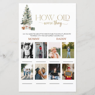 Kerstboom Hoe oud waren ze Baby Shower Spel