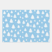 Kerstboom Holly Blue White Patroon Inpakpapier Vel (Voorkant 2)