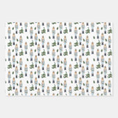 kerstboom Holly Festive Pattern Inpakpapier Vel (Voorkant 3)