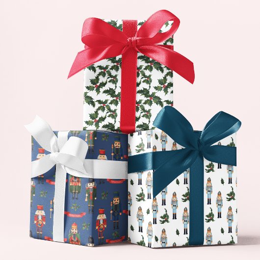 kerstboom Holly Festive Pattern Inpakpapier Vel