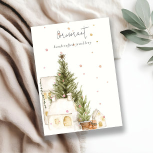 Kerstboom Home Sneeuw Logo Blank Sieradenhouder Visitekaartje
