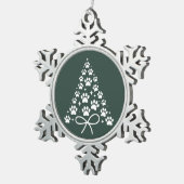 Kerstboom Hond Liefhebber Eigenaar Cadeau Vakantie Tin Sneeuwvlok Ornament (Rechts)