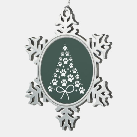 Kerstboom Hond Liefhebber Eigenaar Cadeau Vakantie Tin Sneeuwvlok Ornament (Rechts)