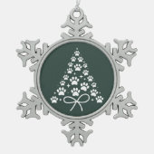 Kerstboom Hond Liefhebber Eigenaar Cadeau Vakantie Tin Sneeuwvlok Ornament (Voorkant)