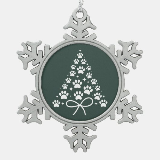 Kerstboom Hond Liefhebber Eigenaar Cadeau Vakantie Tin Sneeuwvlok Ornament (Voorkant)