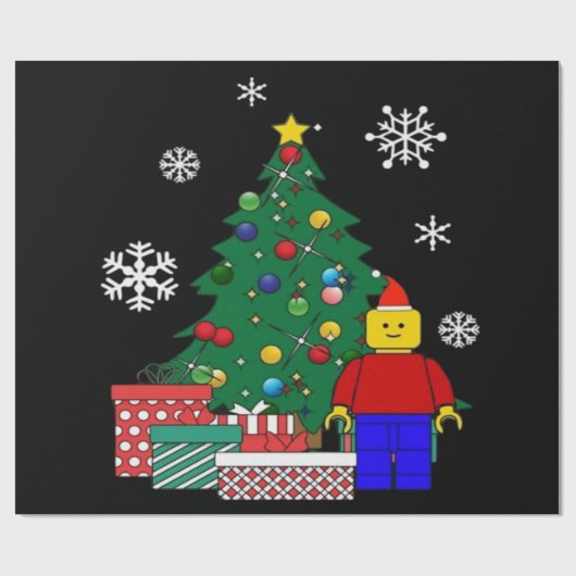 Kerstboom Honkbal Cadeaupapier (Vlak)