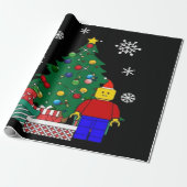 Kerstboom Honkbal Cadeaupapier (Uitgerold)