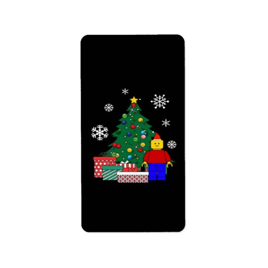 Kerstboom honkbal etiket (Voorkant)