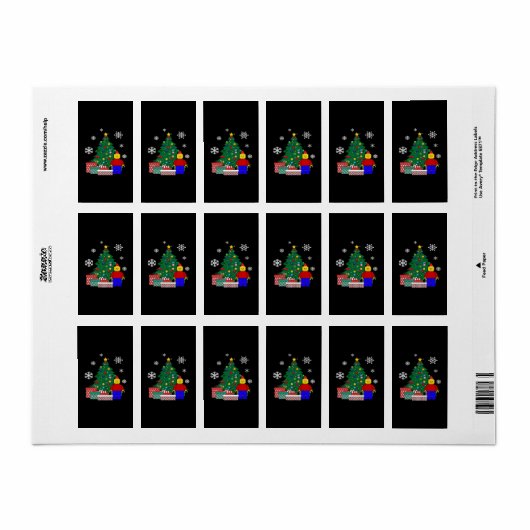 Kerstboom honkbal etiket (Full Sheet)