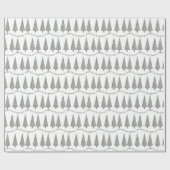 Kerstboom Houndstooth Patroon op Wit Cadeaupapier (Vlak)