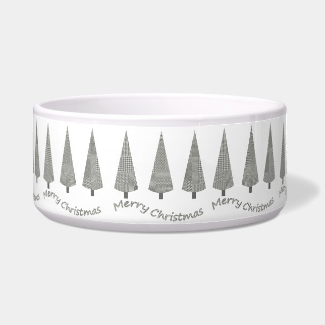 Kerstboom Houndstooth Voerbakje (Voorkant)