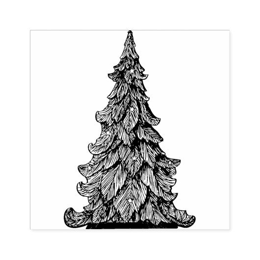 KERSTBOOM Hout Kunststempel Rubberstempel (Afrduk)