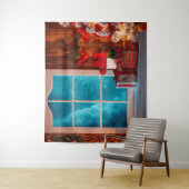 Kerstboom Hut winter Kerst Achtergrond Wandkleed (In situ)