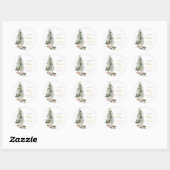 Kerstboom Huwelijk Klassieke Ronde Sticker (Vel)