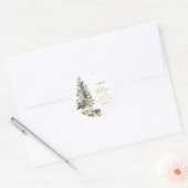 Kerstboom Huwelijk Klassieke Ronde Sticker (Envelop)
