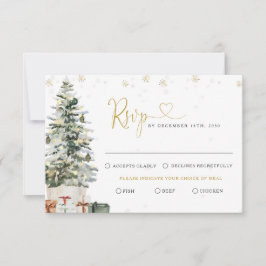Kerstboom Huwelijk RSVP Kaart