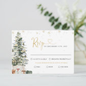 Kerstboom Huwelijk RSVP Kaart (Staand voorkant)