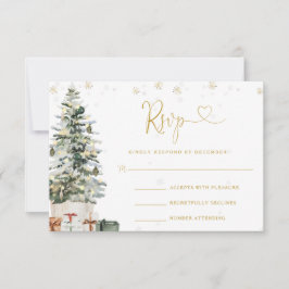 Kerstboom Huwelijk RSVP Kaart