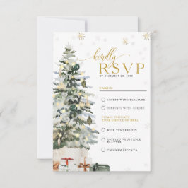 Kerstboom Huwelijk RSVP Kaart